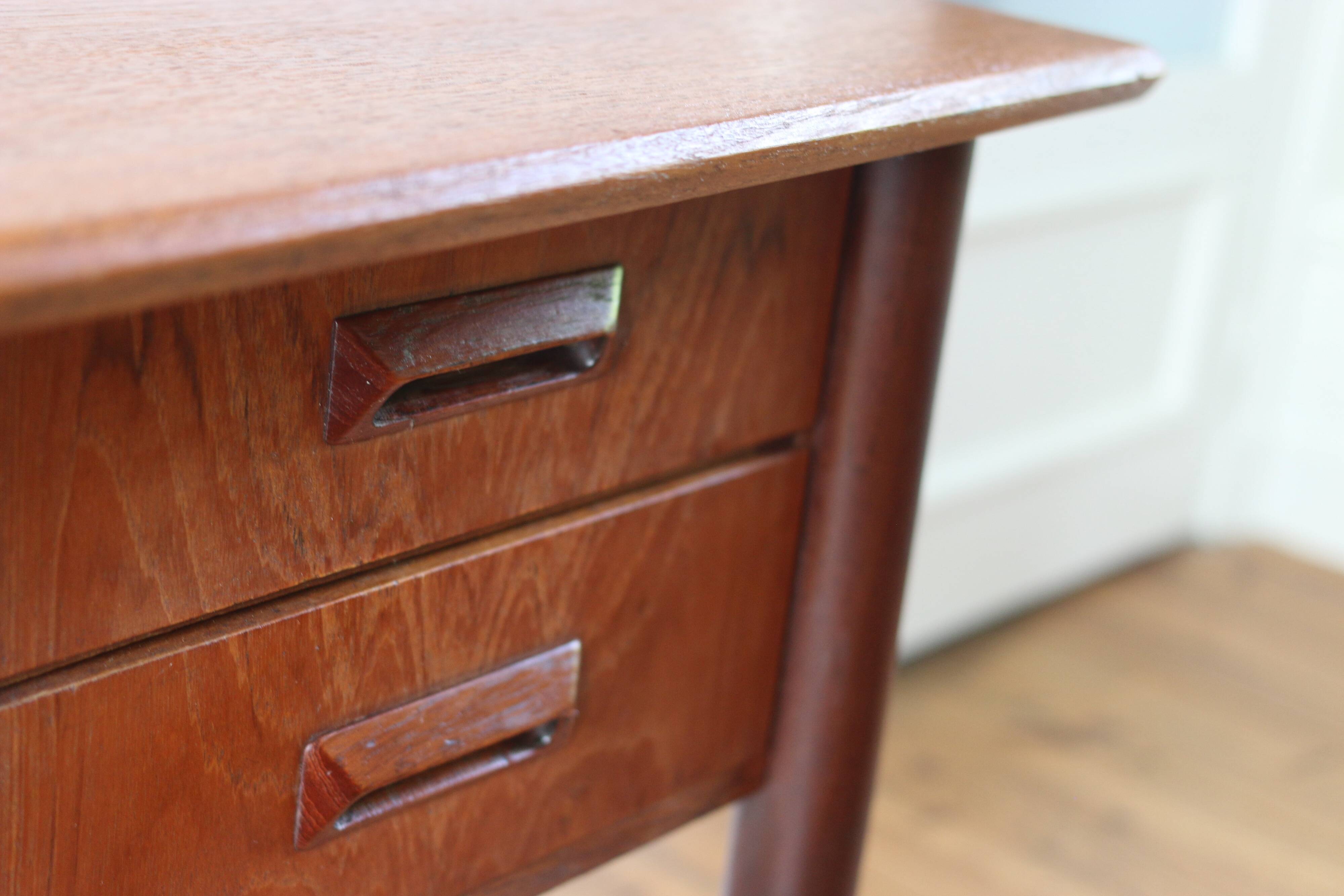 Small vintage 1960s Scandinavian teak desk