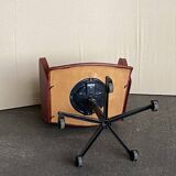 Vintage adjustable office chair – red faux leather, 1960-70s