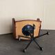 Vintage adjustable office chair – red faux leather, 1960-70s