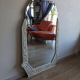 Miroir art déco hexagonal 131 x 88 cm
