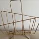 Collector vintage 60s magazine holder in gold painted metal
