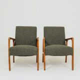 Vintage avocado green granola armchair Scandinavian design 1960s