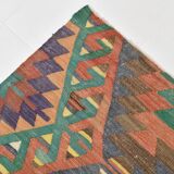 6x10 Green & Purple Vintage Kilim Rug, Modern Oushak Rug, 181x291Cm