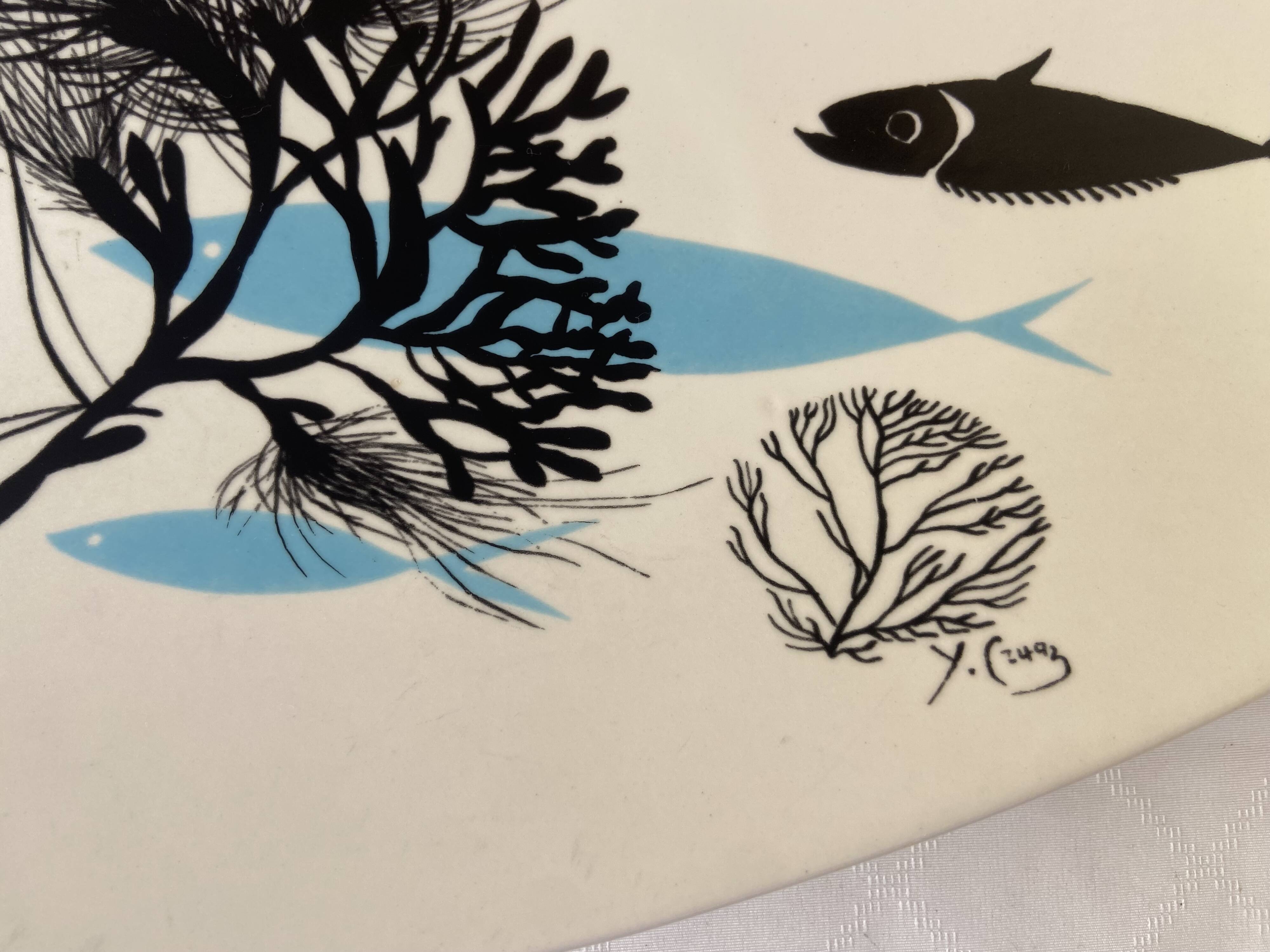 Ceramic tray "Salins" from the 1960s