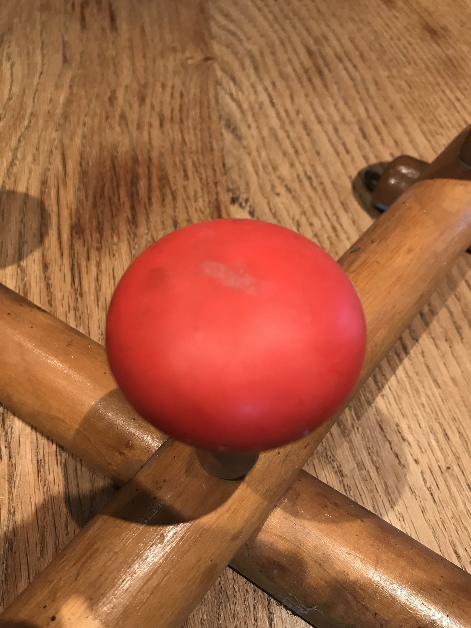 Colorful vintage wooden hanger