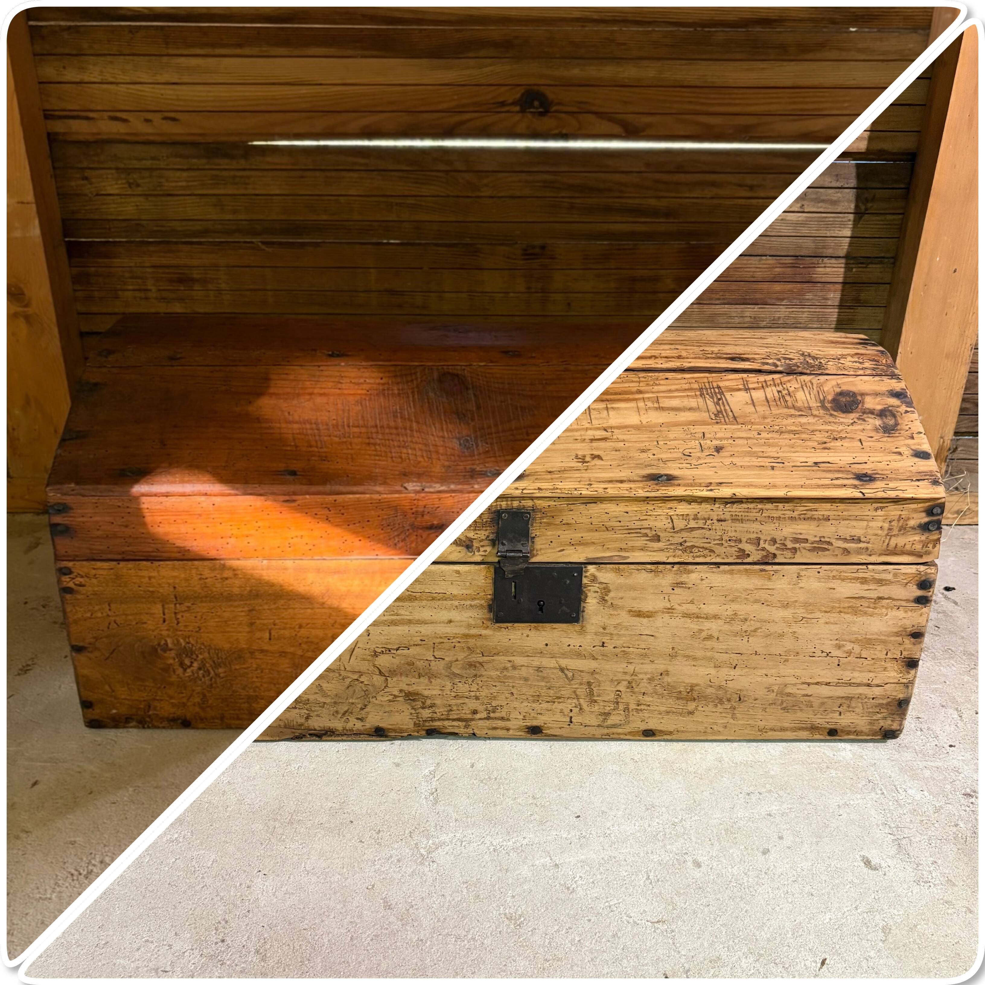 Malle ancienne rénovée en bois