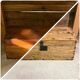Malle ancienne rénovée en bois