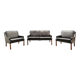 Canapé et 2 fauteuils scandinaves en cuir