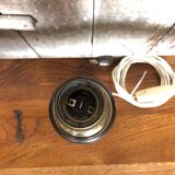 Old vintage golden & brown metal lamp base