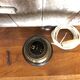 Old vintage golden & brown metal lamp base