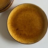 Set of 6 Dieulefit glazed earthenware plates workshop Mourre Milon 1970