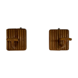 Pair patere vintage bamboo