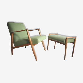 Danish teak armchair & stool, 1970