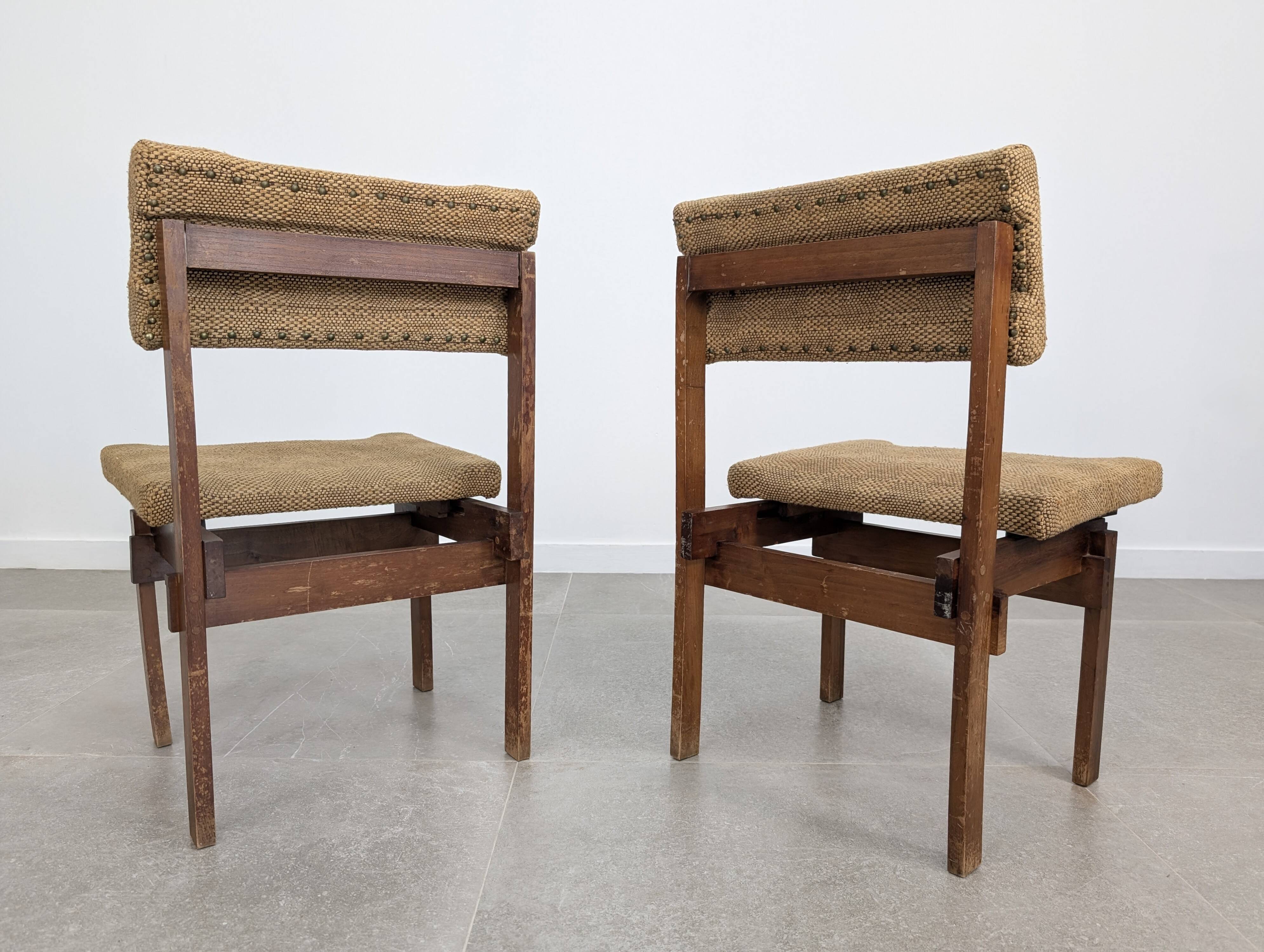 Pair of Rietveld Style Chairs with Adjustable Seat and Backrest, 1950s