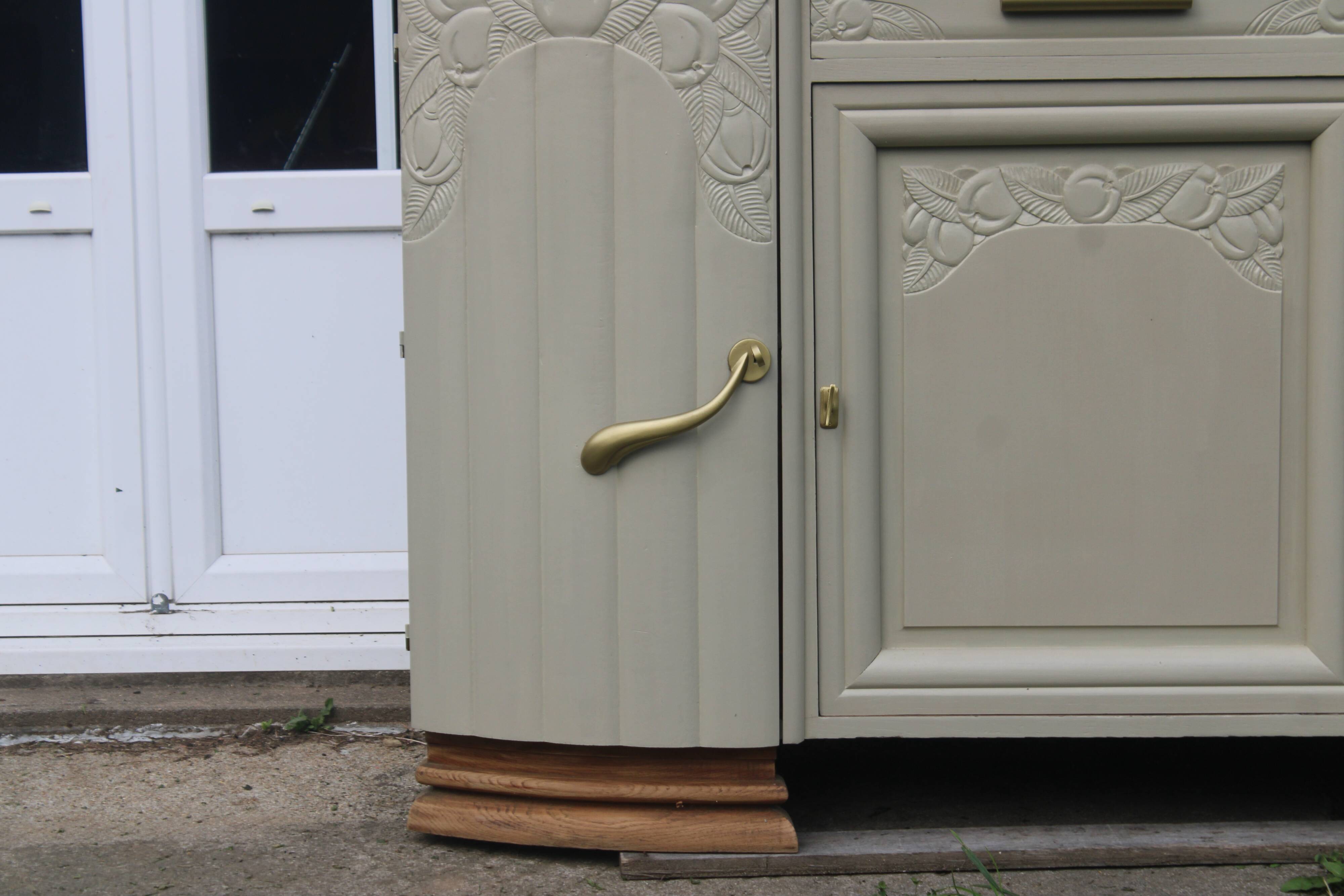 Art Deco sideboard in renovated solid oak – marble top