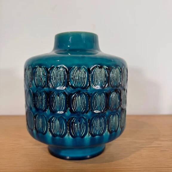 Turquoise ceramic vase, 1970