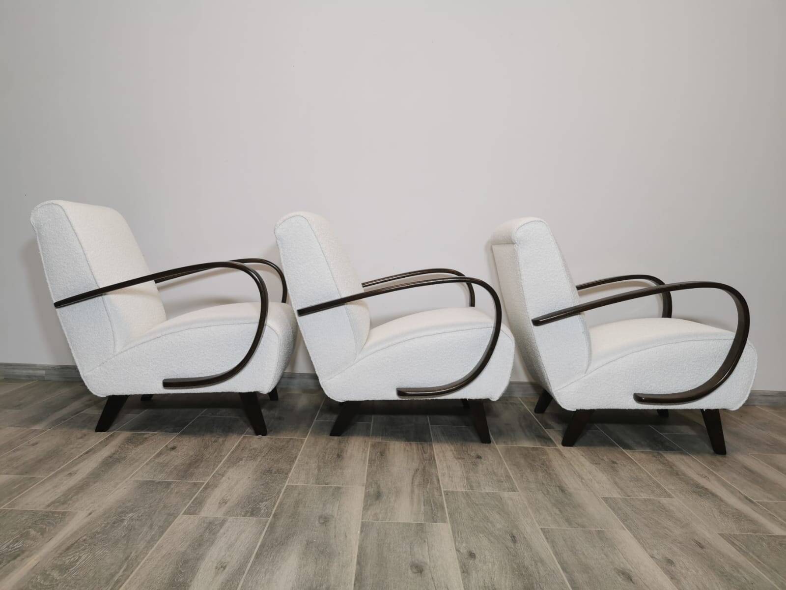 Set de 3 fauteuils par Jindrich Halabala, 1940s