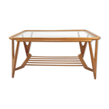 Italian walnut mid-century modern coffee table, 1950s