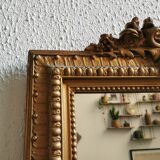 Miroir XIXe 117 x 94 cm fronton rocaille