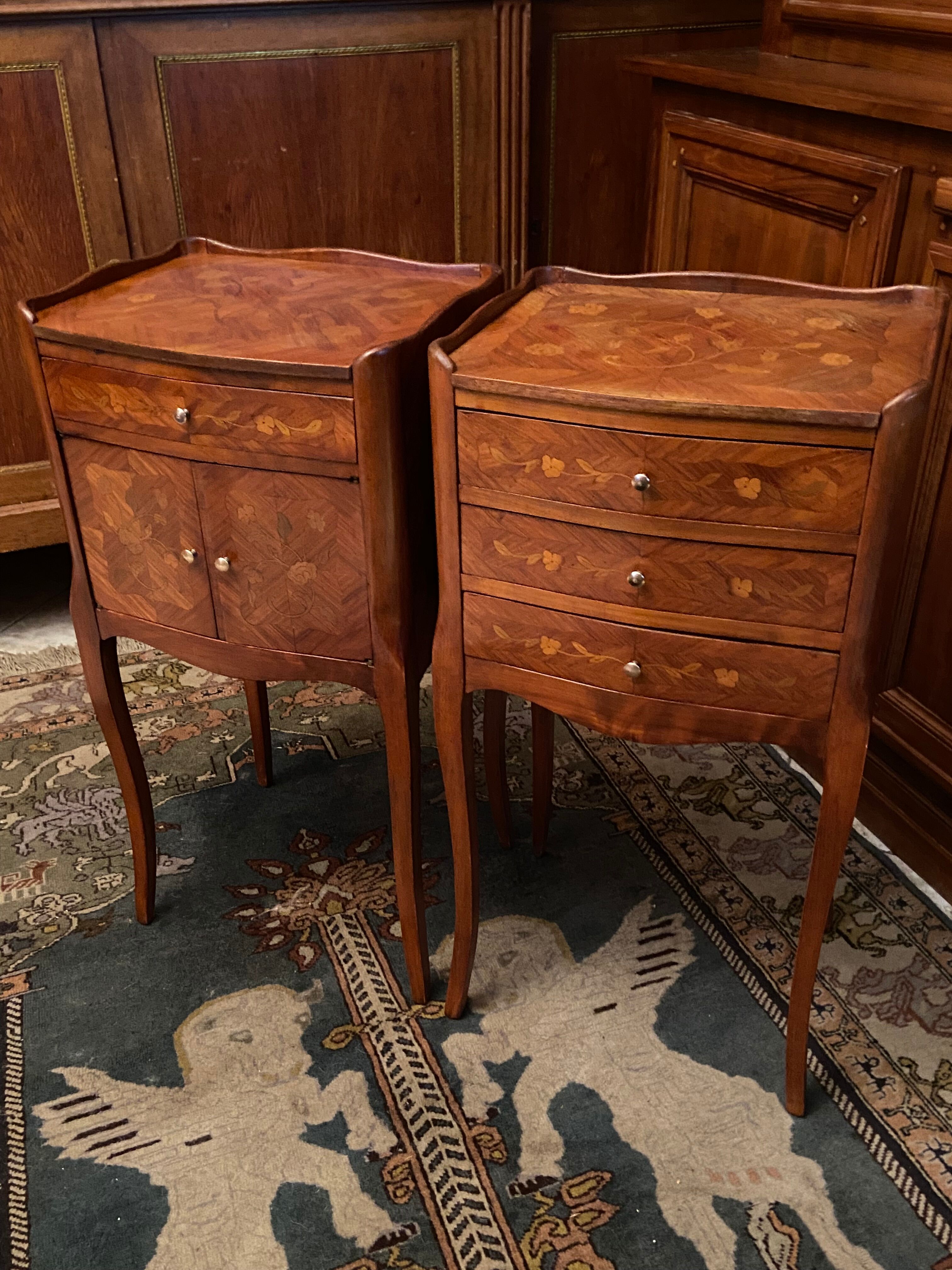 Pair of bedside tables Louis XV style