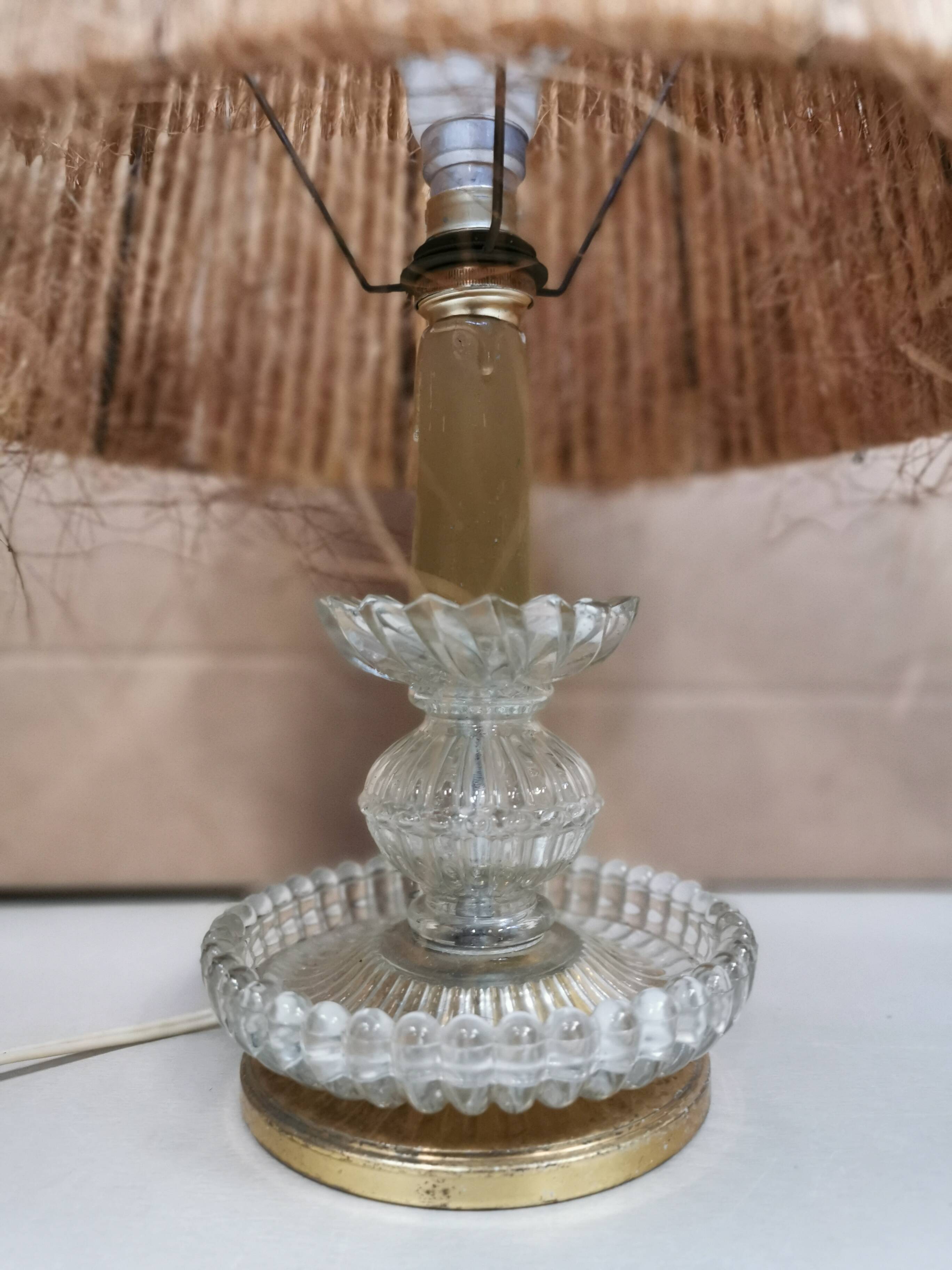 Lampe vintage tiki bar abat jour en fibre naturelle