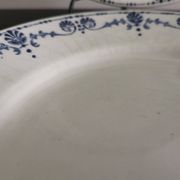 Old "Etruscan" flat plates in opaque porcelain from Gien Terre de Fer