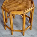 Table basse vintage en rotin