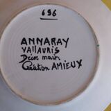 Assiette des frères Amieux par Marius Bessone et AnnaRay- Vallauris vintage - années 50 60