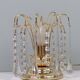 Massive Belgium vintage table lamp, brass and Murano beads