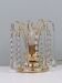 Massive Belgium vintage table lamp, brass and Murano beads