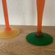 Bougeoirs verre années 1990 post moderne multicolore