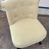 2 reupholstered toadstool armchairs