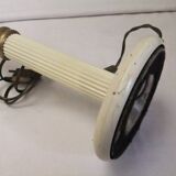 Large vintage column lamp from the 50s, molded glass floor lamp