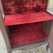 19th/20th century mahogany display cabinet, marble top and glass sides.
