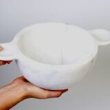 Gabriella – White Natural Marble Bowl with handles  | L 32cm W 20cm H 10cm
