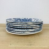 8 English ironstone blue ironstone plates