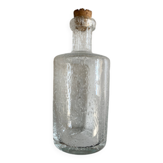 Biot village bubbled glass bottle