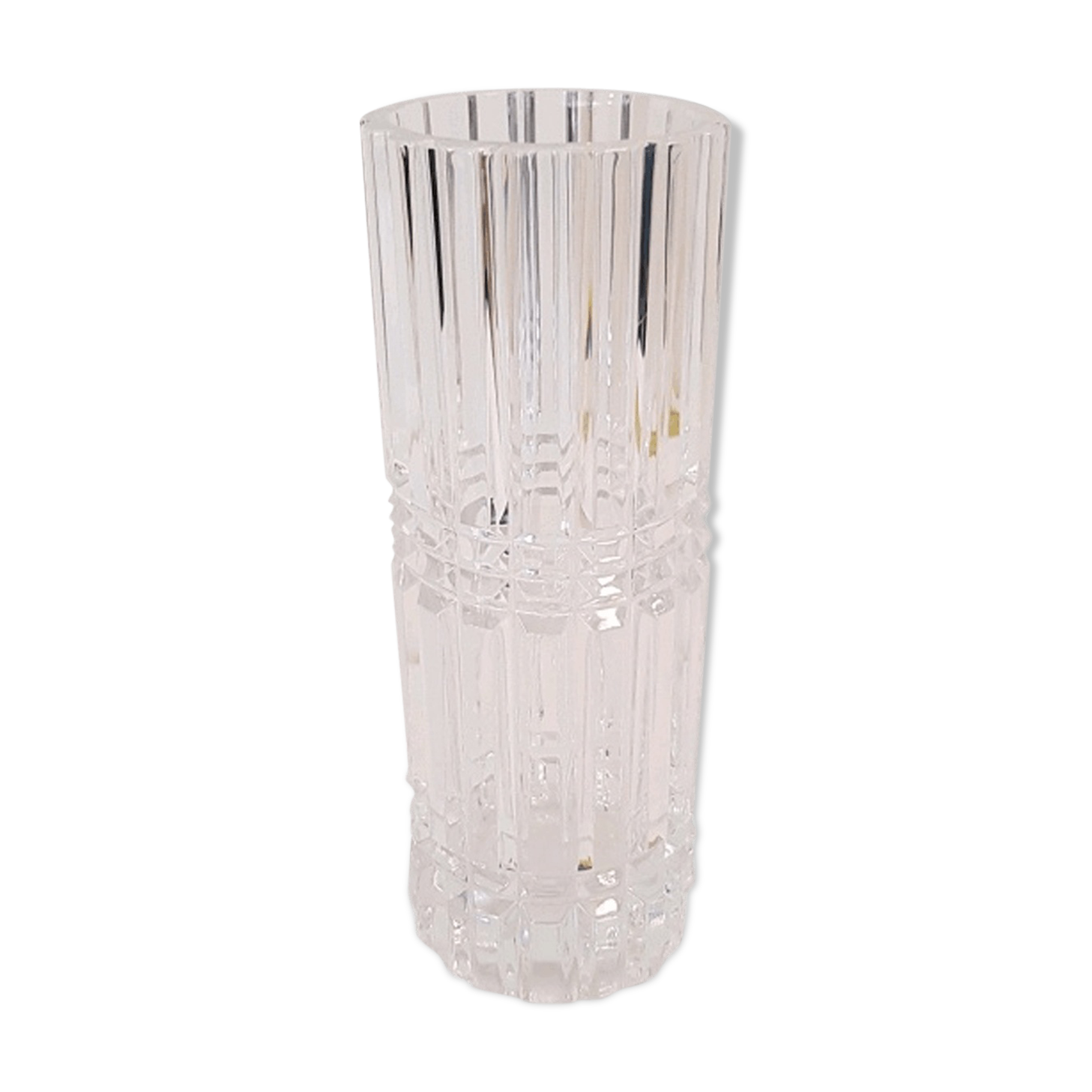 Carved crystal vase