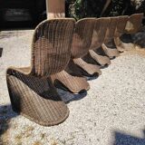 6 vintage rattan chairs dlg Verner PANTON
