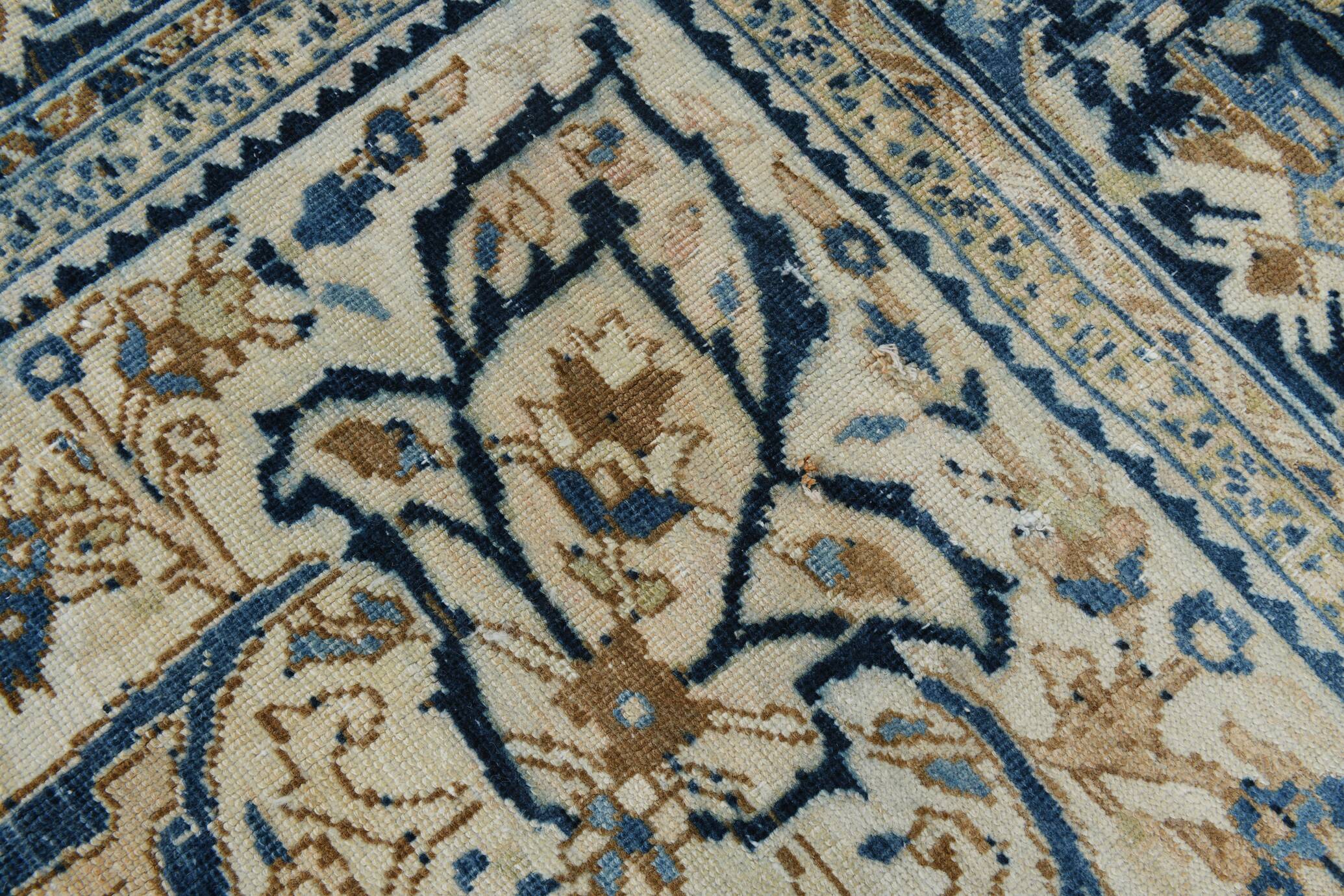 Tapis Persan Vintage Bleu Fait Main, Élégance Classique d’Iran, 293x391 Cm