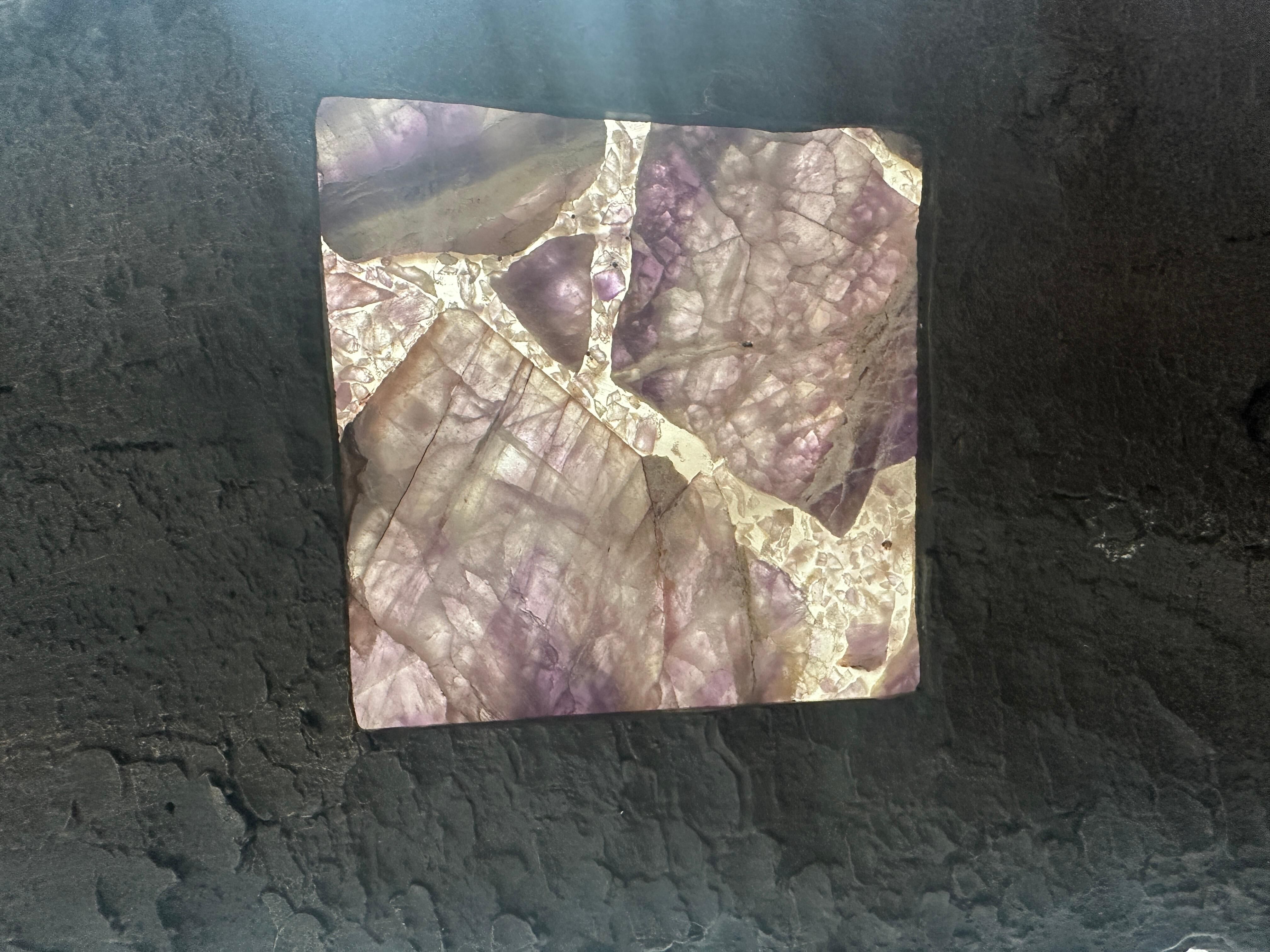 Wall Light Cast Bronze and Amethyst, France, 1970