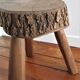 Tabouret bois massif art populaire français