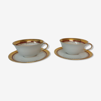 Duo of breakfast cups you and me Limoges