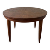 Table à manger ovale extensible en bois et placage en loupe de noyer
