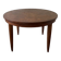 Oval extendable dining table in wood and walnut burl veneer.