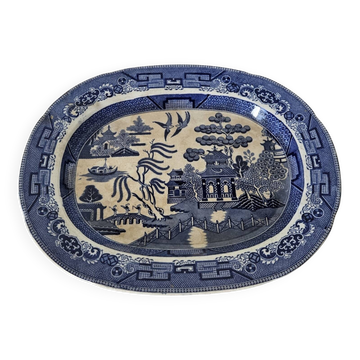 Oval dish, Chinese decoration, French porcelain, 19th century.