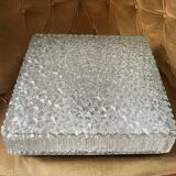 Very large vintage square Holophane wall light or ceiling light.