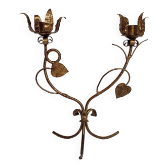 Candelabro de hierro forjado. España, 1950s.