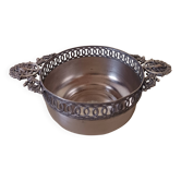 Chiseled silver-plated metal cup.