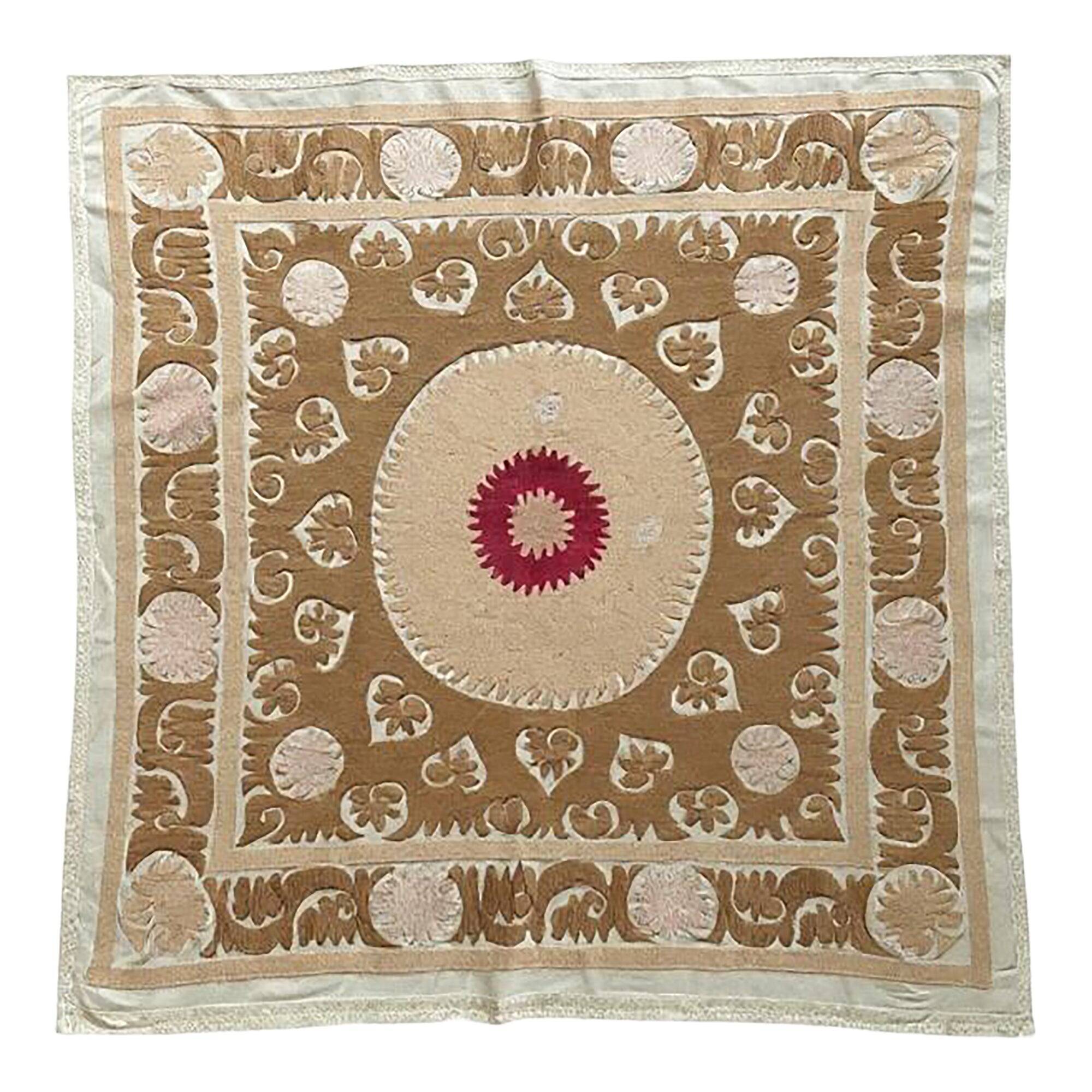 Vintage hand-embroidered tablecloth 145x154 cm
